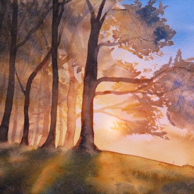 IMG_4532 Misty Sunset at Furze Knoll, giclée print on paper