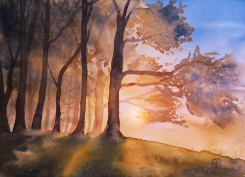 IMG_4532 Misty Sunset at Furze Knoll, giclée print on paper