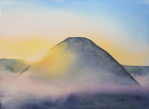 Summer Solstice Sunrise at Silbury Hill, Avebury, giclée print on paper