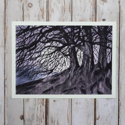 Avebury Beeches by Moonlight, giclée print on paper