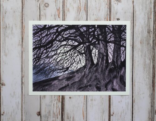 Avebury Beeches by Moonlight, giclée print on paper