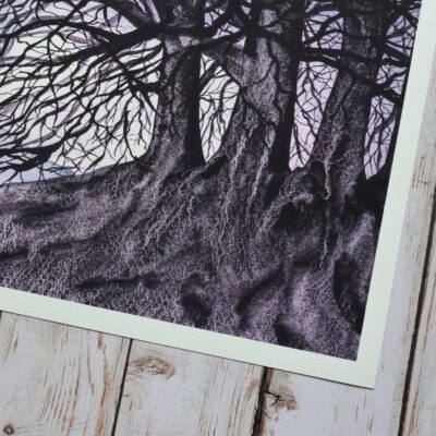Avebury Beeches by Moonlight, giclée print on paper