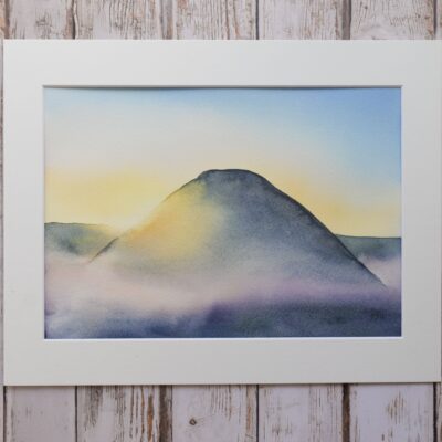 DSC_0003 (2) Summer Solstice Sunrise at Silbury Hill, Avebury, original watercolour