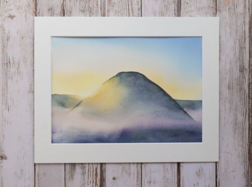 DSC_0003 (2) Summer Solstice Sunrise at Silbury Hill, Avebury, original watercolour