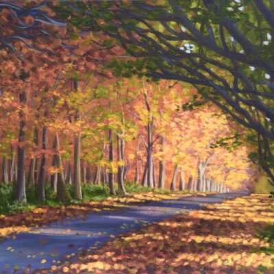 DSC_0011 Autumn in Bowood, Wiltshire, original acrylic on stretched canvas, 16x12 inches