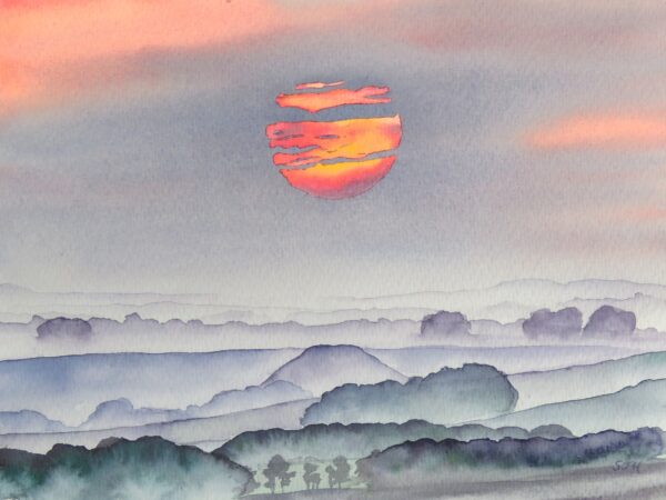 IMG_2070 Red in the Morning, Silbury Hill, giclée print on paper